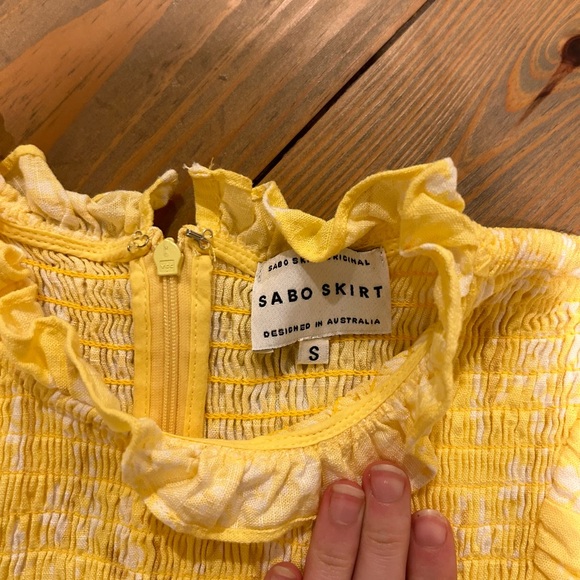 Sabo Skirt yellow floral matching set, size small - Picture 5 of 7